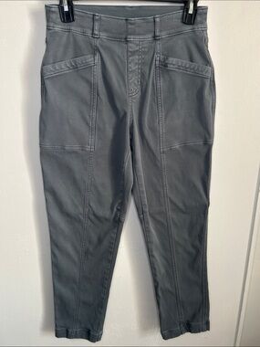 SPANX Slate Gray Stretch Twill Straight Leg Pull On Pants